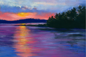 Beautiful pastel greeting card of a seaside Maine landscape | Salt Air Supply