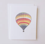Watercolor hot air balloon greeting card handmade in Maine | Salt Air Supply